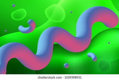 Light Green vector pattern with bubble shapes. Blurred geometric sample with gradient bubbles.  The template for cell phone backgrounds.