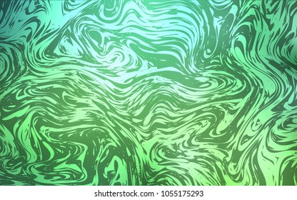 Light Green vector pattern with bubble shapes. Shining illustration, which consist of blurred lines, circles. Marble style for your business design.