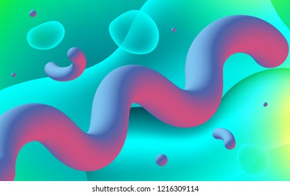 Light Green vector pattern with bubble shapes. Brand-new colored illustration in memphis style with gradient. Brand-new design for your ads, poster, banner.