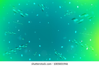 Light Green vector pattern with christmas ribbons. Confetti on blurred abstract background with colorful gradient. Beautiful design for your business advert of anniversary.