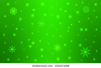 Light Green vector pattern with christmas snowflakes. Modern geometrical abstract illustration with crystals of ice. New year design for your ad, poster, banner.