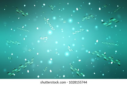 Light Green vector pattern with christmas ribbons. Confetti on blurred abstract background with colorful gradient. Beautiful design for your business advert of anniversary.
