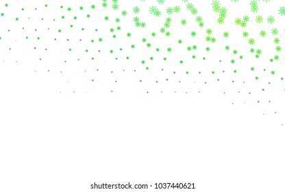 Light Green vector pattern with christmas snowflakes. Snow on blurred abstract background with gradient. The pattern can be used for new year leaflets.