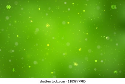Light Green vector pattern with christmas snowflakes. Shining colored illustration with snow in christmas style. New year design for your business advert. Light Green vector pattern with christmas snowflakes. Shining colored illustration with snow in christmas style. New year design for your business advert.