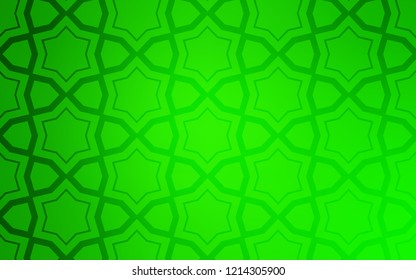 Light Green vector pattern with christmas stars. Decorative illustration with stars on abstract template. Template for sell phone backgrounds.