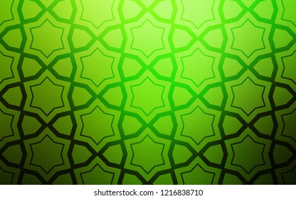 Light Green vector pattern with christmas stars. Decorative illustration with stars on abstract template. Pattern for new year ad, booklets.