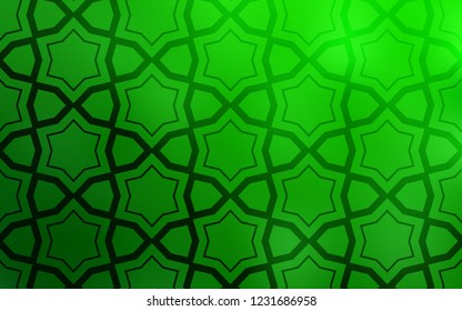 Light Green vector pattern with christmas stars. Decorative illustration with stars on abstract template. Pattern for wrapping gifts.