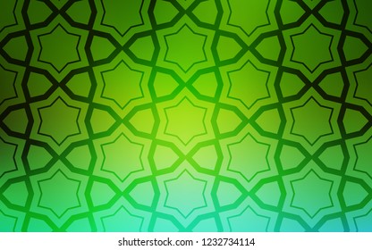 Light Green vector pattern with christmas stars. Decorative illustration with stars on abstract template. Pattern for new year ad, booklets.
