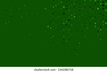 Light Green vector pattern with christmas stars. Glitter abstract illustration with colored stars. The pattern can be used for websites.