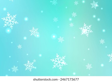 Light Green vector pattern in Christmas style. Simple gradient illustration with Christmas attributes. Best design for a college poster, banner.