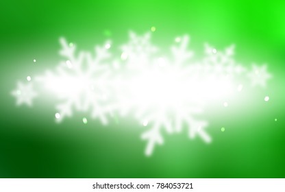 Light Green vector pattern with christmas snowflakes. Glitter abstract illustration with crystals of ice. The pattern can be used for year new  websites.