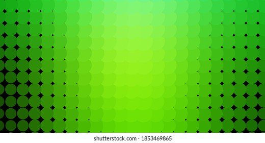 Light Green vector pattern with circles. Abstract decorative design in gradient style with bubbles. Design for posters, banners.