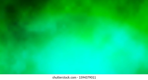 Light Green vector pattern with clouds. Gradient illustration with colorful sky, clouds. Template for landing pages.