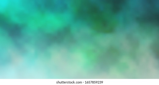 Light Green vector pattern with clouds. Colorful illustration with abstract gradient clouds. Template for landing pages.
