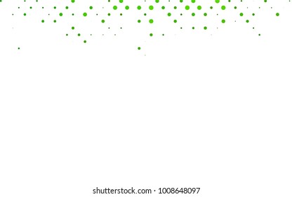 Light Green vector pattern with colored spheres. Geometric sample of repeating circles on white background in halftone style.