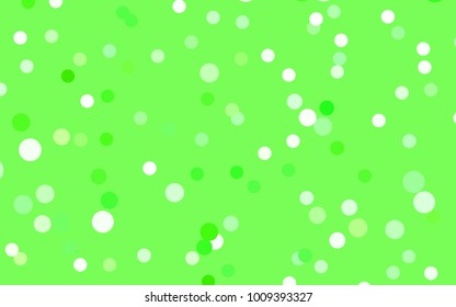 Light Green vector pattern with colored spheres. Geometric sample of repeating circles on white background in halftone style.