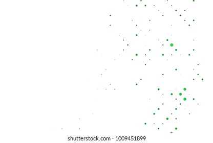 Light Green vector pattern with colored spheres. Geometric sample of repeating circles on white background in halftone style.