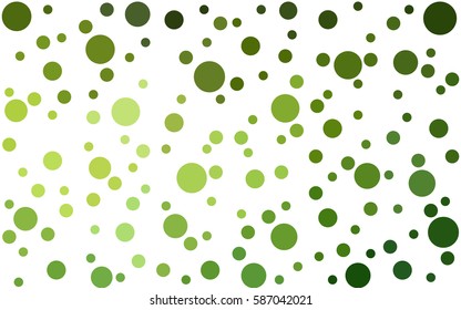Light Green vector pattern with colored spheres. Geometric sample of repeating circles on white background in halftone style.