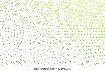 Light Green vector pattern with colored spheres. Geometric sample of repeating circles on white background in halftone style.