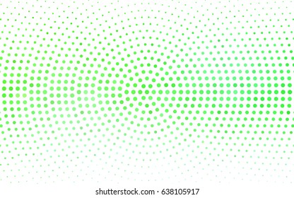Light Green vector pattern with colored spheres. Geometric sample of repeating circles on white background in halftone style.