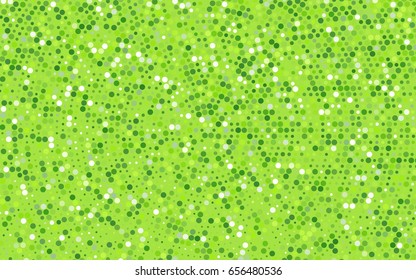 Light Green vector pattern with colored spheres. Geometric sample of repeating circles on white background in halftone style.