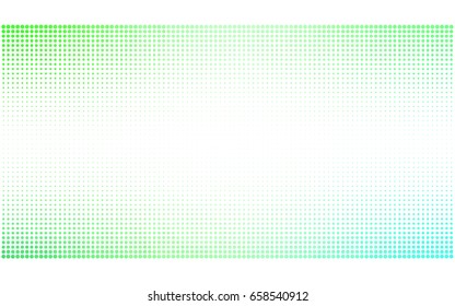 Light Green vector pattern with colored spheres. Geometric sample of repeating circles on white background in halftone style.