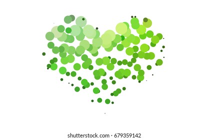Light Green vector pattern with colored spheres. Geometric sample of repeating circles on white background in halftone style.