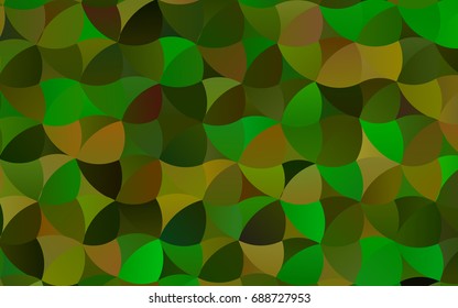 Light Green vector pattern with colored spheres. Geometric sample of repeating circles on white background in halftone style.