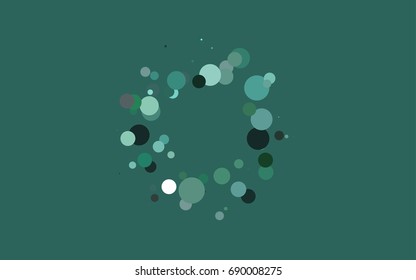 Light Green vector pattern with colored spheres. Geometric sample of repeating circles on white background in halftone style.