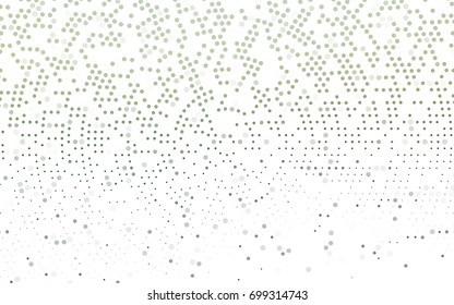 Light Green vector pattern with colored spheres. Geometric sample of repeating circles on white background in halftone style.