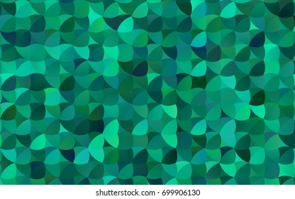 Light Green vector pattern with colored spheres. Geometric sample of repeating circles on white background in halftone style.