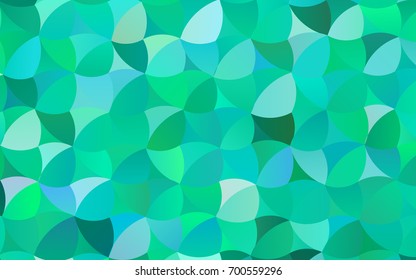 Light Green vector pattern with colored spheres. Geometric sample of repeating circles on white background in halftone style.