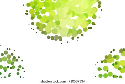 Light Green vector pattern with colored spheres. Geometric sample of repeating circles on white background in halftone style.