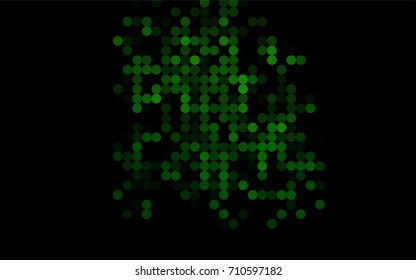 Light Green vector pattern with colored spheres. Geometric sample of repeating circles on white background in halftone style.