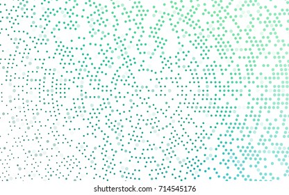 Light Green vector pattern with colored spheres. Geometric sample of repeating circles on white background in halftone style.