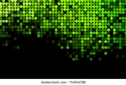 Light Green vector pattern with colored spheres. Geometric sample of repeating circles on white background in halftone style.