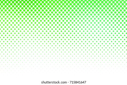 Light Green vector pattern with colored spheres. Geometric sample of repeating circles on white background in halftone style.