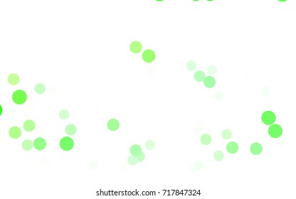 Light Green vector pattern with colored spheres. Geometric sample of repeating circles on white background in halftone style.