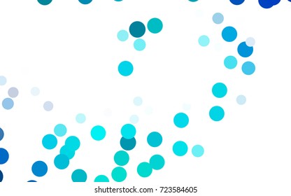 Light Green vector pattern with colored spheres. Geometric sample of repeating circles on white background in halftone style.