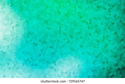 Light Green vector pattern with colored spheres. Geometric sample of repeating circles on white background in halftone style.