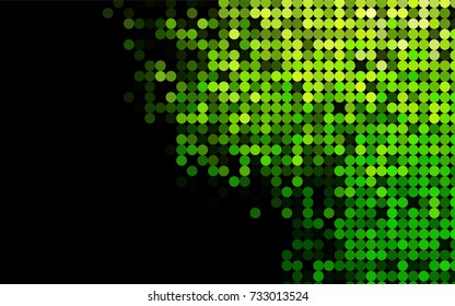 Light Green vector pattern with colored spheres. Geometric sample of repeating circles on white background in halftone style.