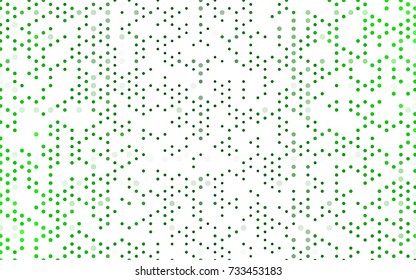 Light Green vector pattern with colored spheres. Geometric sample of repeating circles on white background in halftone style.