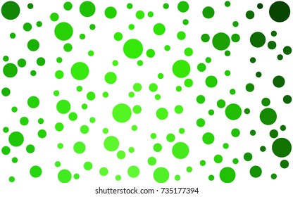 Light Green vector pattern with colored spheres. Geometric sample of repeating circles on white background in halftone style.