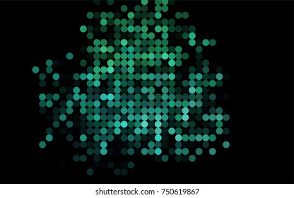 Light Green vector pattern with colored spheres. Geometric sample of repeating circles on white background in halftone style.