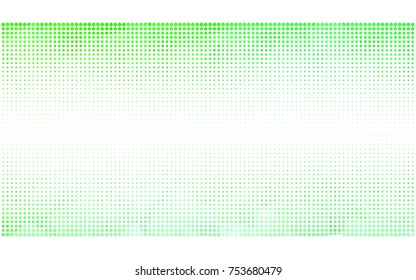 Light Green vector pattern with colored spheres. Geometric sample of repeating circles on white background in halftone style.