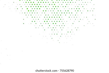 Light Green vector pattern with colored spheres. Geometric sample of repeating circles on white background in halftone style.