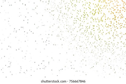 Light Green vector pattern with colored spheres. Geometric sample of repeating circles on white background in halftone style.