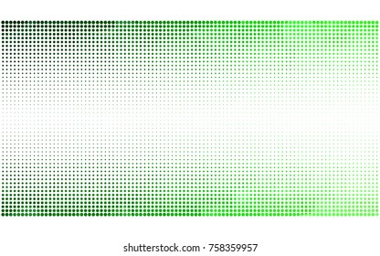Light Green vector pattern with colored spheres. Geometric sample of repeating circles on white background in halftone style.
