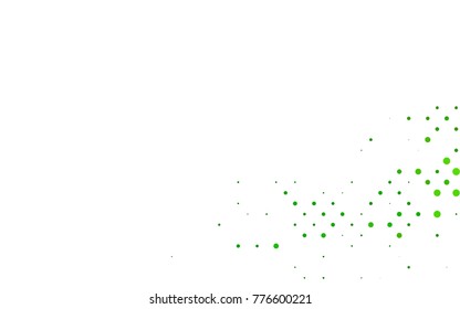 Light Green vector pattern with colored spheres. Geometric sample of repeating circles on white background in halftone style.