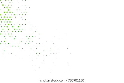 Light Green vector pattern with colored spheres. Geometric sample of repeating circles on white background in halftone style.